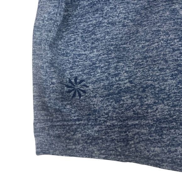 Athleta Girl Uptempo Hooded Top L/12 Blue Space Dye Long Sleeve Pockets - Picture 9 of 9